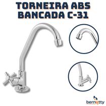 Torneira Cozinha Abs Bancada Bica Móvel 1169 C31 Cromada 1/4 de Volta