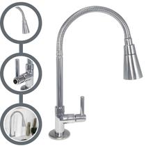 Torneira Cozinha ABS Gourmet Bancada 1/4 de volta Jato Duplo Ellegance