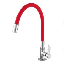 Torneira Cozinha Bancada Gourmet Colors Mangueira Silicone Vermelha