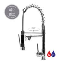 Torneira Cozinha Bancada Premium Goumert Inox Cromado Spray