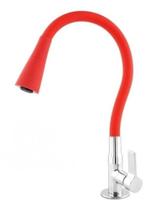 Torneira Cozinha Bancada tubo flexível Gourmet vermelha 02 jatos