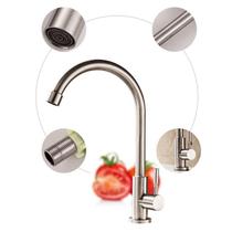 Torneira Cozinha Bica Alta Giratória Bancada Bica Inox 1/4 V - Casamiga