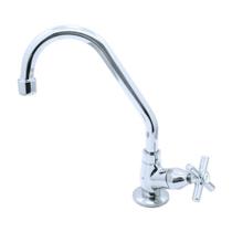 Torneira Cozinha Bica Móvel Metal Bancada Mesa Cromada Luxo