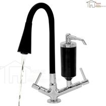 Torneira Cozinha Com Filtro Bancada Gourmet Flexível 2 Jatos