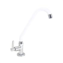 Torneira Cozinha De Mesa Silicone Branco C29 Arejador Fixo