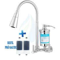 Torneira Cozinha Filtro Flexível Parede Luxo Jato Duplo Cone Cromado C-66 Cód. 1134