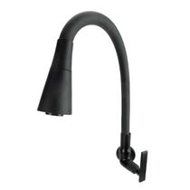 Torneira Cozinha Flexível Parede Luxo Cone Jato Duplo Preto Fosco C-73 Cód. 5511