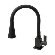 Torneira Cozinha Gourmet 2 Jatos Black Preto Fosco 4198