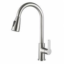 Torneira Cozinha Gourmet Aço Inox Monocomando Bica Giratória 360 Chuveirinho Flexível