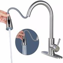 Torneira cozinha gourmet curva extensivel - aço escovado - mg43
