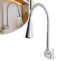 Torneira Cozinha Gourmet de Parede Corpo 3/4 Alta Vazão Cano Flexível Duplo Jato Bruen C-17