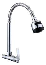 Torneira Cozinha Gourmet de Parede Flexível Cromada Com Arejador