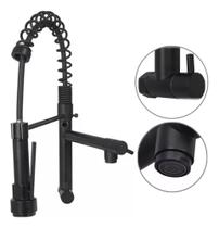 Torneira Cozinha Gourmet De Parede Misturador Monocomando Gatilho Ducha Spray Preto K9032p