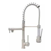 Torneira cozinha gourmet escovada com misturador monocomando