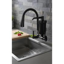 Torneira Cozinha Gourmet Filtro 2 Jatos Flexível Parede Pret