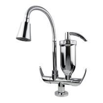 Torneira Flexível Bancada Cozinha Cone Duplo Jato Preto Soft Inox