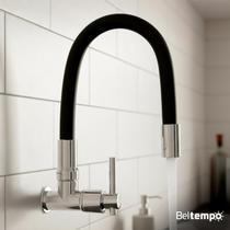 Torneira Cozinha Gourmet Flexível Parede Preto Beltempo Torneira Cozinha Gourmet Flexível Parede Preto Beltempo
