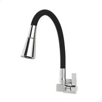 Torneira Cozinha Gourmet Flexível Todo Metal Parede Estilo Cone Preto e Cromado Torneira Cozinha Gourmet Flexível Todo Metal Parede Estilo Cone Preto e Cromado