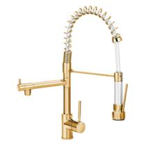 Torneira Cozinha Gourmet Inox Dourado c/ Monocomando - Casa Moliê