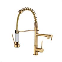 Torneira Cozinha Gourmet Misturador Monocomando 50cm dourada