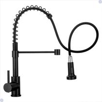 Torneira cozinha gourmet misturador monocomando bico extensível preto black