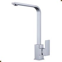 Torneira cozinha gourmet misturador monocomando slim l quadrada cromada bancada