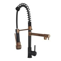 Torneira Cozinha Gourmet Monocomando 50cm Preto e Rosé Domum