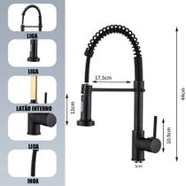 Torneira Cozinha Gourmet Monocomando Com Spray Extensor FBH05310 Cor:preto