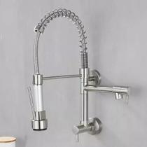 Torneira Cozinha Gourmet Monocomando De Parede Inox 50cm