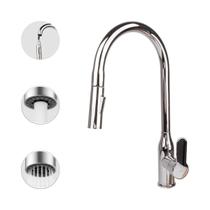 Torneira Cozinha Gourmet Monocomando Ducha Extensível Luxo Misturador Inox 304 Cromado Bancada Com Garantia V127 Vimer