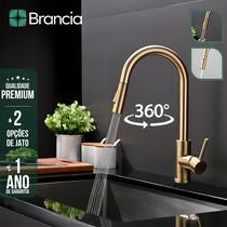 Torneira Cozinha Gourmet Monocomando Ducha Extensível Luxo Misturador Inox 304 Escovado Bancada Flexia Com Garantia Torneira Cozinha Gourmet Monocomando Ducha Extensível Luxo Misturador Inox 304 Escovado Bancada Flexia Com Garantia