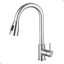 Torneira cozinha gourmet monocomando extensível aço escovado