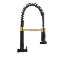 Torneira Cozinha Gourmet Monocomando Parede Extensivel Cromado Preto-prata Torneira:preto C- Dourada