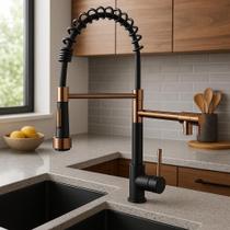 Torneira Cozinha Gourmet Monocomando Rosê Preto Fosco 50 Cm Torneira Cozinha Gourmet Monocomando Rosê Preto Fosco 50 Cm