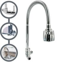 Torneira Cozinha Gourmet Parede Flexível Metal Cromado GW 1/4 de Volta - GW Comercial