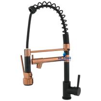 Torneira Cozinha Gourmet Preta Rose Gold Monocomando 2189