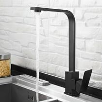 Torneira Cozinha Gourmet Slim Mesa Bancada Misturador Preto