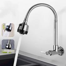 Torneira Cozinha Inox Giro Pressão Bico Ducha Chuveirinho Esguicho Pia Lava Louça Adaptador Torneira Cozinha Inox Giro Pressão Bico Ducha Chuveirinho Esguicho Pia Lava Louça Adaptador
