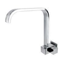 Torneira Cozinha Luxo Quadrit Slim 100% Metal Bica Reta Cascata 360º Base Robusta Parede Cromada Cód. 6004