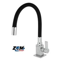 Torneira Cozinha Mesa/bancada/cuba Gourmet Silicone Black Acabamento Brilhante Cor Preto