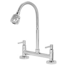 Torneira Cozinha Misturador Gourmet Mesa Pia Agua Quente e Fria Metal