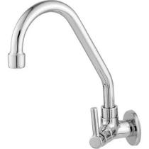 Torneira Cozinha Parede Bica Alta Para Pia 1167 1/4 Volta Acabamento Cromado Cor Prateado