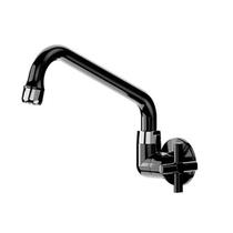Torneira Cozinha Parede Bica Baixa Preta - Blukit 1/2 com Redutor e Bucha 1/2 x 3/4