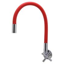 Torneira Cozinha Parede Bica Flexível Vermelha 1/4 Volta Torneira Cozinha Parede Bica Flexível Vermelha 1/4 Volta