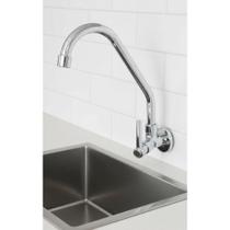 Torneira Cozinha Parede CROMADA Bica Móvel 1/4 Volta Metal