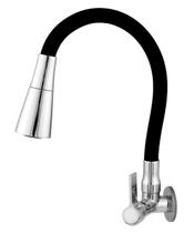 Torneira Cozinha Parede Gourmet Cônica Preta/Cr 2168 C-65