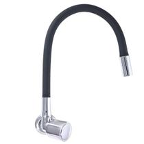 Torneira Cozinha Parede Gourmet Metal Silicone Preta Flexível C39