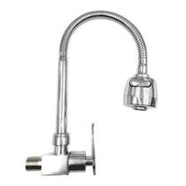 Torneira cozinha parede metal cromada flexivel 1/4 volta c/bica gourmet dimar ref.dmr71731