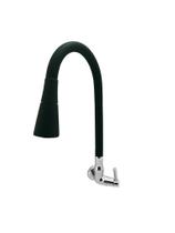Torneira Cozinha Preta Gourmet Parede Tubo Conico 2 Jatos Flexível Metal Luxo