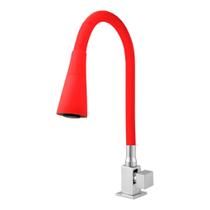 Torneira Cozinha Quadrada Veneza Bancada/Mesa 4130 Cano Vermelho Flexível C/Ducha C-80 1/4 Volta Oliveira Torneira Cozinha Quadrada Veneza Bancada/Mesa 4130 Cano Vermelho Flexível C/Ducha C-80 1/4 Volta Oliveira